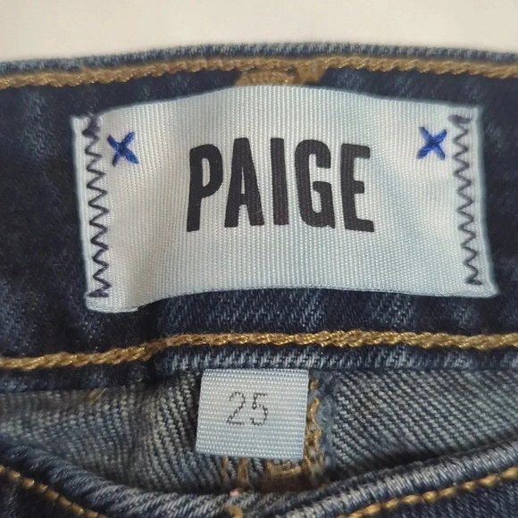 Paige Margot Denim Shorts, Color Dark Wash Size 25 - Picture 14 of 16